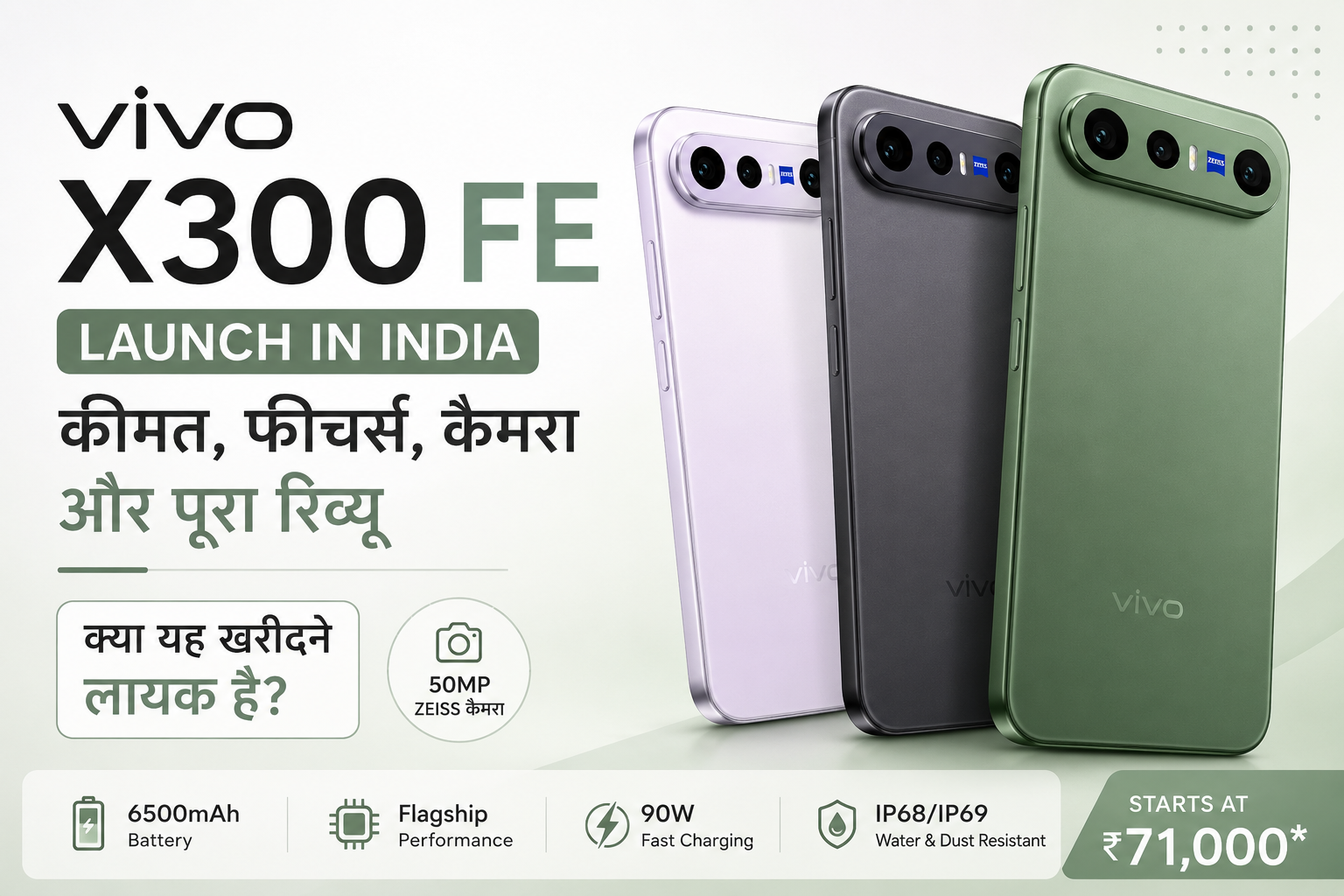 Vivo X300 FE Launched In India: जानें कीमत, स्पेसिफिकेशन, कैमरा और पूरा रिव्यू (Vivo X300 FE Price & Review)